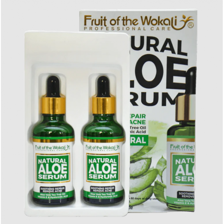 Ser pentru fata cu aloe vera Wokali 2x50 ml
