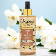 Mist body Amber&Vanila Oriense 250ml / Spray de corp cu sclipici