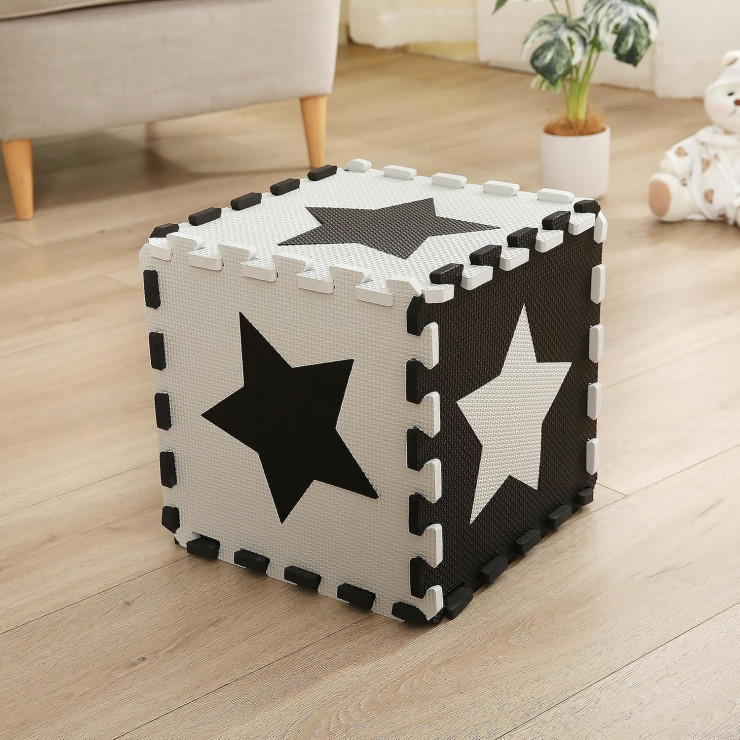 Covoras-puzzle Stea alb-negru 30х30х1cm — fotografia 3