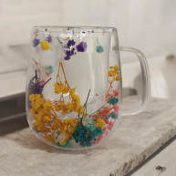 Cana cu pereti dubli si decor colorat 250 ml