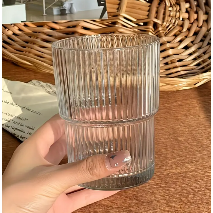 Pahar din sticla in dungi 300ml