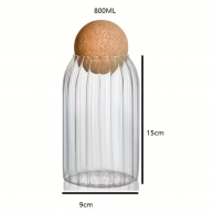 Borcan in dungi cu capac bila din pluta 9x15cm, 800ml