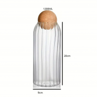 Borcan cu capac bila din pluta 9x20cm, 1200ml