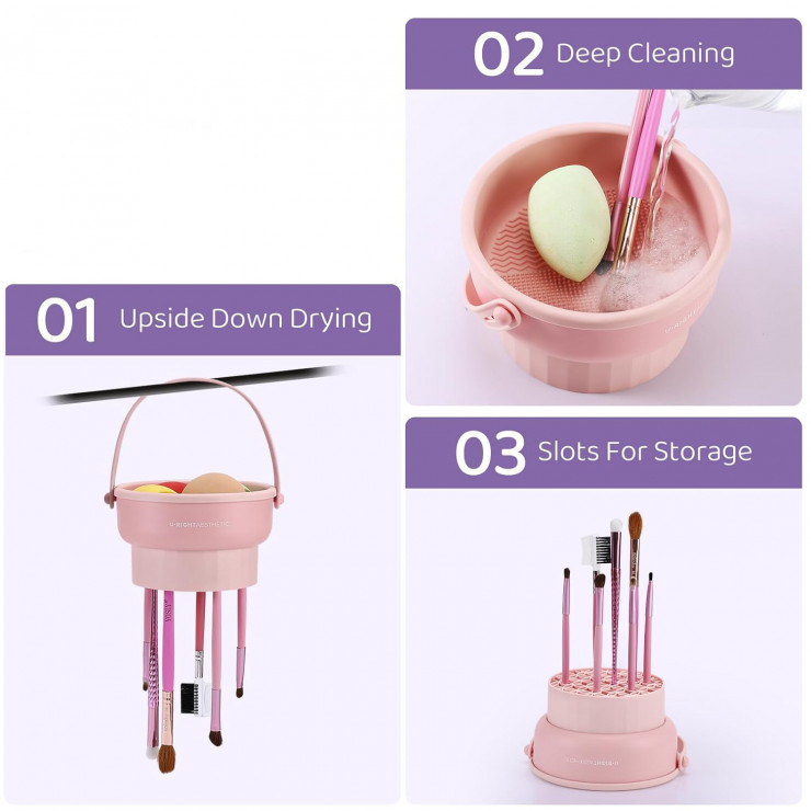 Dispozitiv pentru curățarea și uscarea pensulelor Makeup cleaning box — fotografia 4