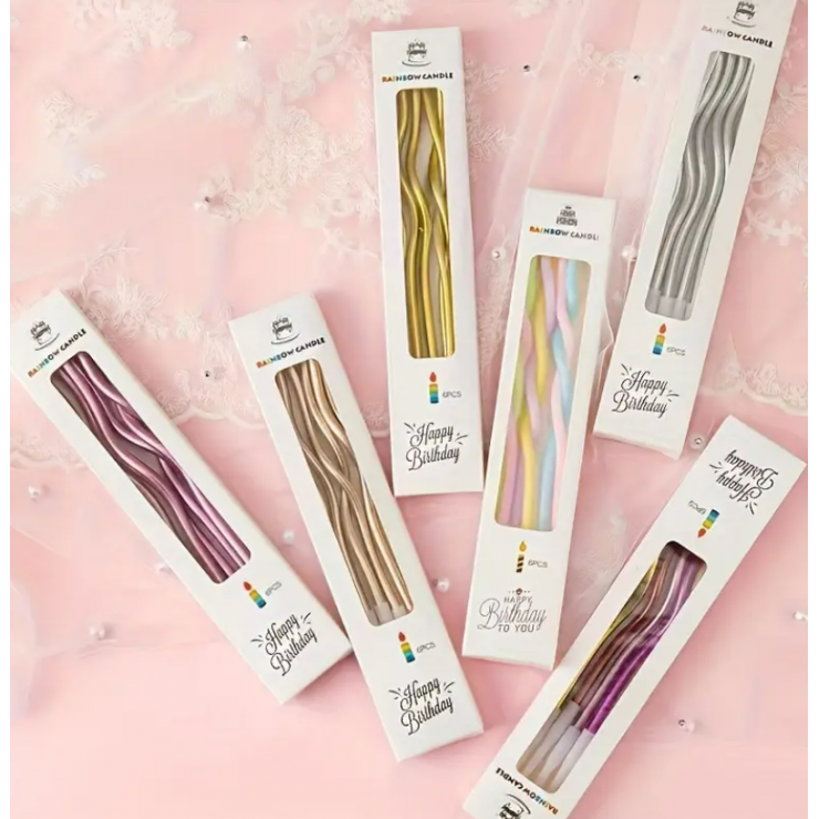Lumanari spirala 6 buc Rainbow Candle — fotografia 3