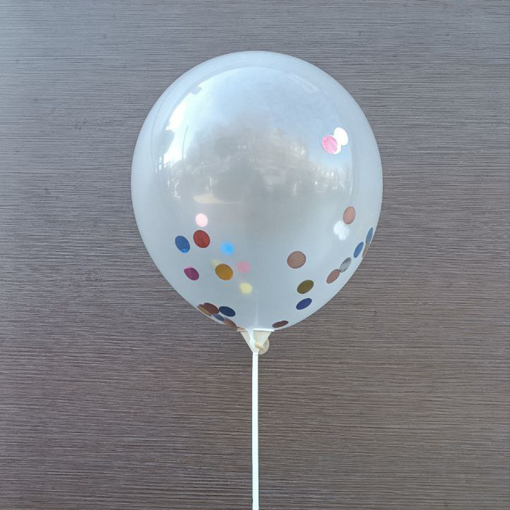 Balon transparent cu confetti multicolor 100 buc