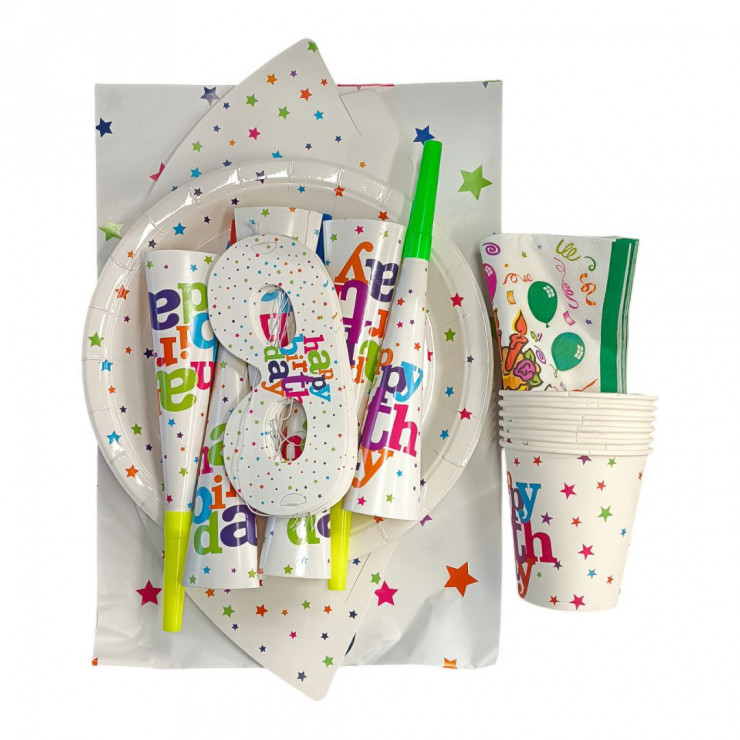 Set pentru aniversare, copii Happy Birthday 7x6buc