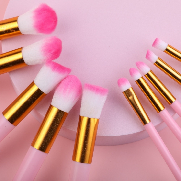 Pensule pentru machiaj Pink / Blue Brush, 10 buc — fotografia 5