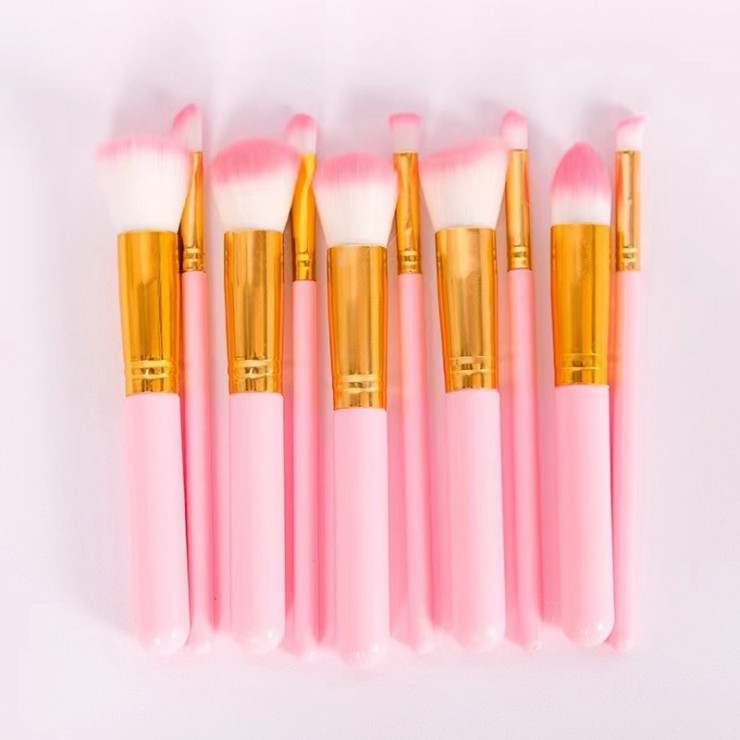 Pensule pentru machiaj Pink / Blue Brush, 10 buc — fotografia 4