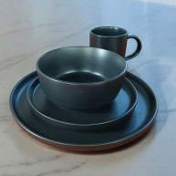 Set farfurii 16 buc, Ceramica Moritz&Moritz (negru)