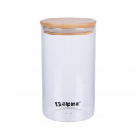Borcan cu capac din bambus 900ml 10x17cm Alpina