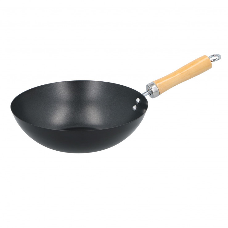 Tigaie WOK 25х7 cm cu miimer din lemn Alpina — fotografia 2
