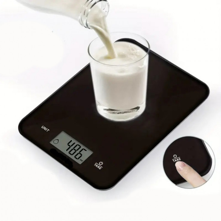 Cantar de bucatarie KE-S 5kg, sticla, Health & Beauty Life — fotografia 3