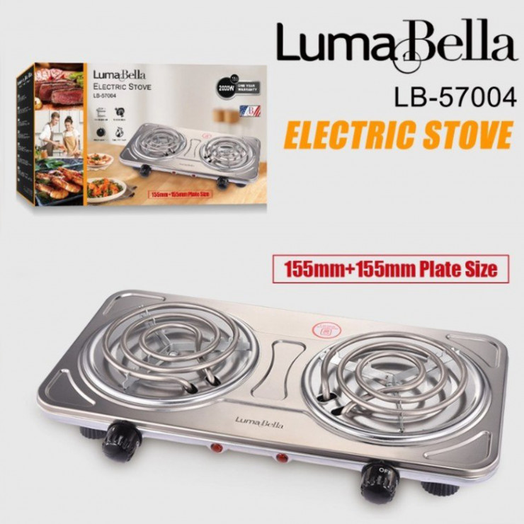 Plita electrica de masa 2 arzatoare 2000W LumaBella LB-57004