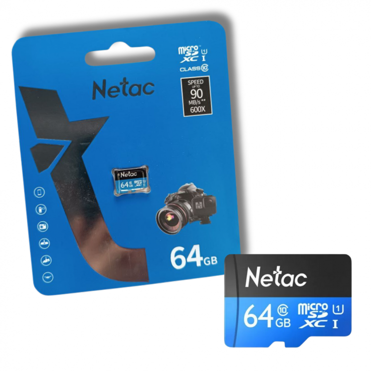 Сard de memorie P500 Netac MicroSDHC 64 GB