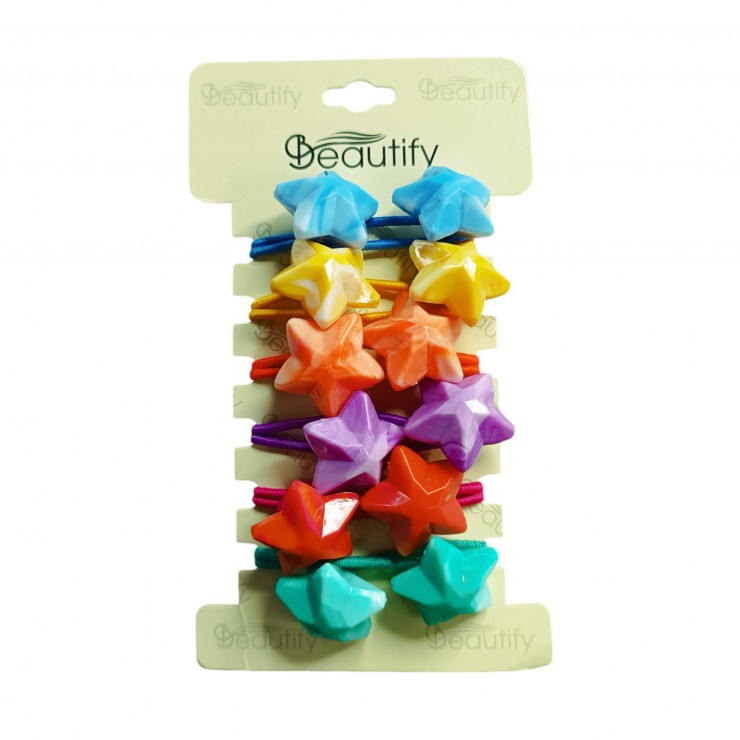 Elastic de par Beautify cu stea, 6buc