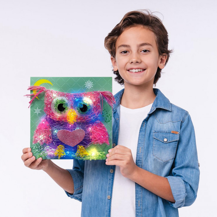 Set creativ cu ata "Bufnita", cu lumini LED si USB — fotografia 2