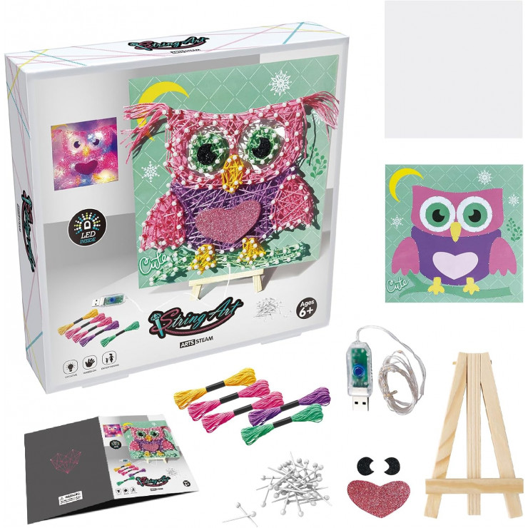 Set creativ cu ata "Bufnita", cu lumini LED si USB — fotografia 4