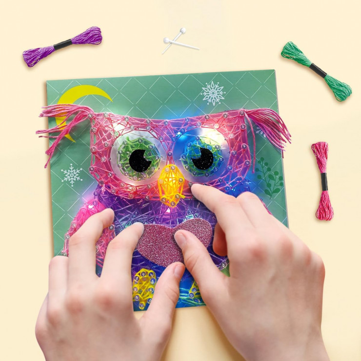 Set creativ cu ata "Bufnita", cu lumini LED si USB