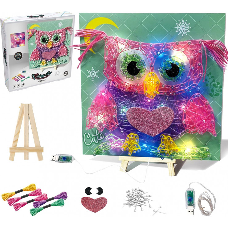 Set creativ cu ata "Bufnita", cu lumini LED si USB — fotografia 5