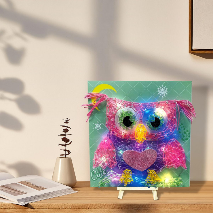 Set creativ cu ata "Bufnita", cu lumini LED si USB — fotografia 3