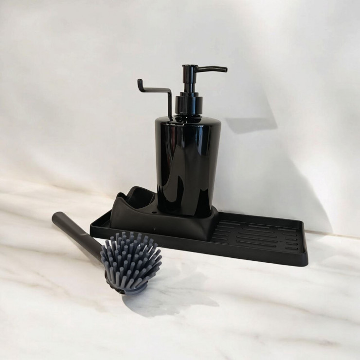 Suport cu dozator sapun si perie pentru vase DecoBella — fotografia 2