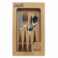 Tacâmuri inox Sanli 16 bucăți, lucios