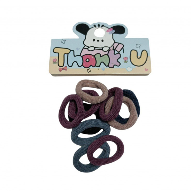 Elastice pentru păr 2,5 cm, 10 bucăți, colorate