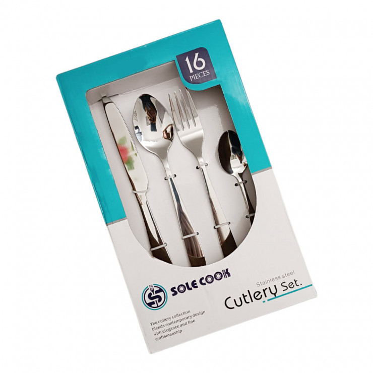 Set de tacâmuri Sole Cook 16 piese, oțel inoxidabil, (art.263-1)