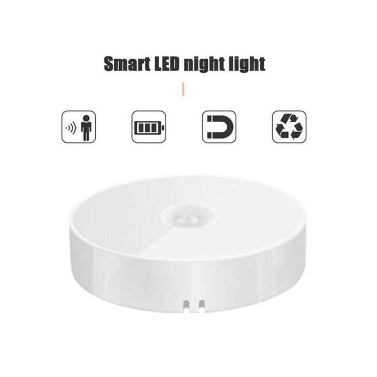 Lampa cu senzor de mișcare, pe magnet, 3 moduri de funcționare, USB — fotografia 2