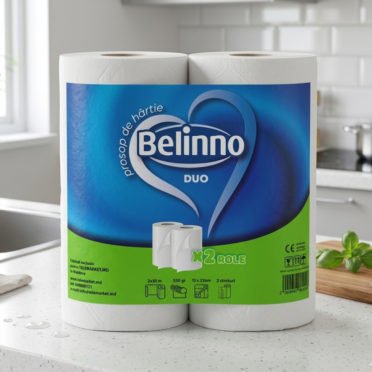 Prosop de hirtie Belinno Duo, 2role x 30m