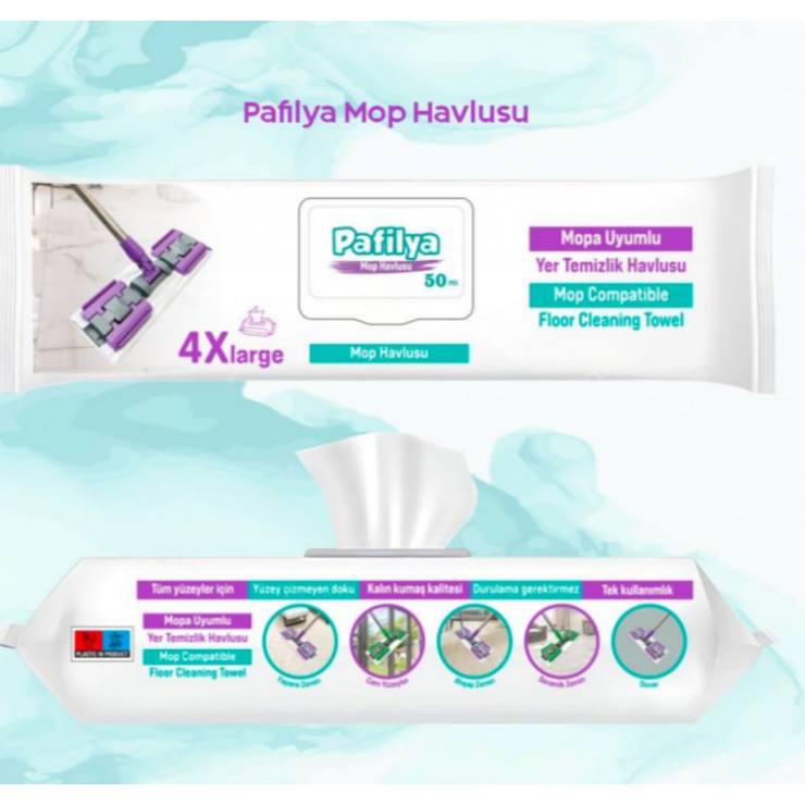 Servetele umede PAFILYA, pentru mop, 4XL, 50 buc — fotografia 2