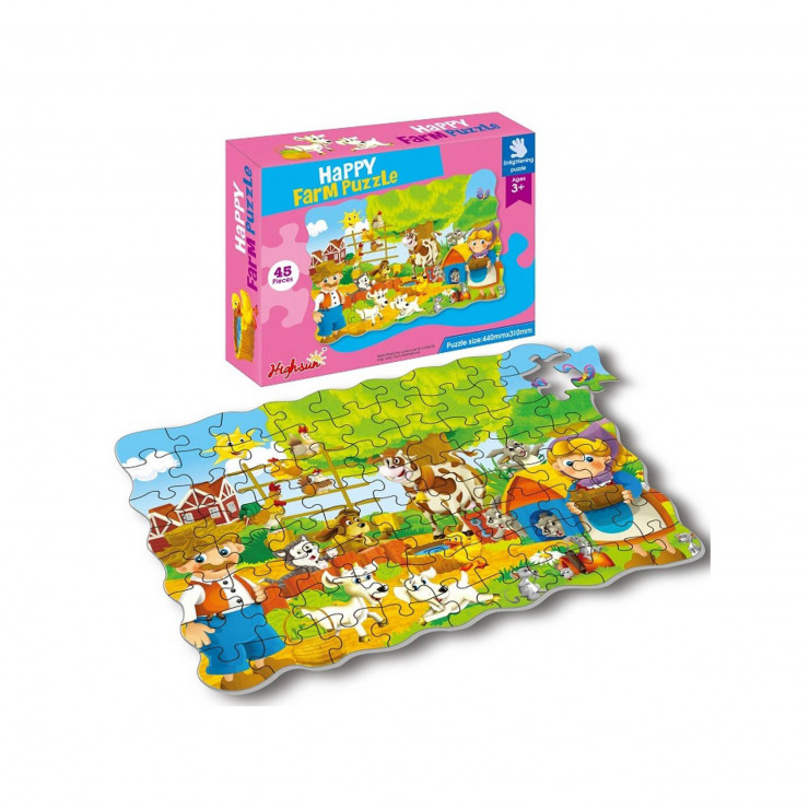 Puzzle, ferma vesela, 45piese, 3+