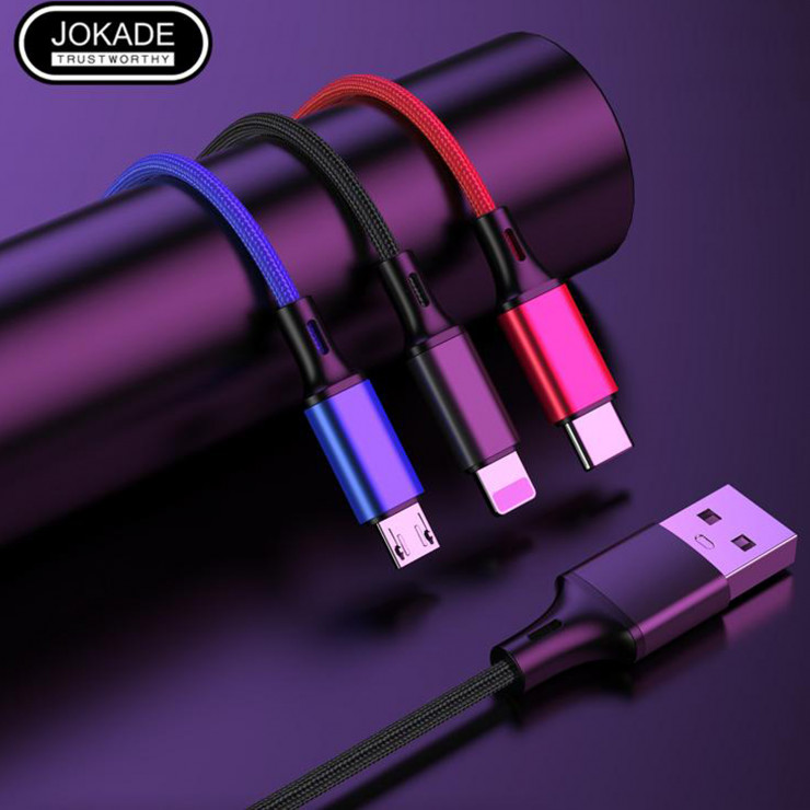 Cablu Jokade Fast Charger JA012 3in1 1,2m — fotografia 6