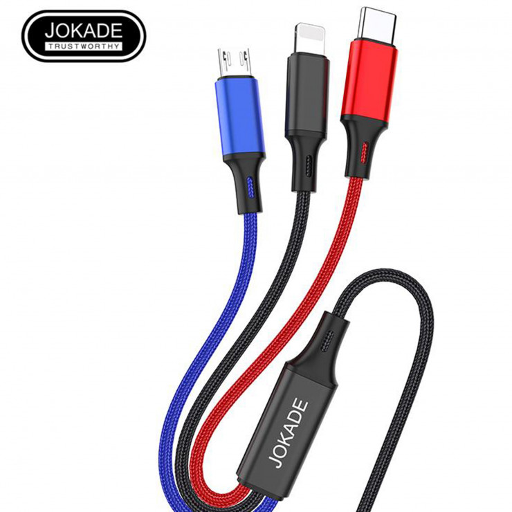 Cablu Jokade Fast Charger JA012 3in1 1,2m — fotografia 3