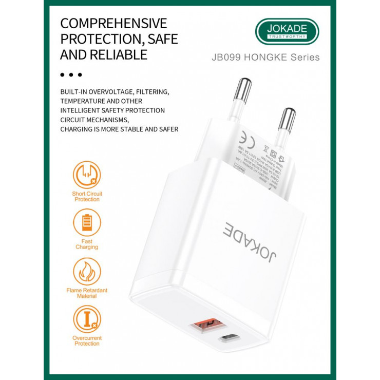 Adaptor Jokade PD30W + QC18W JB099 — fotografia 2
