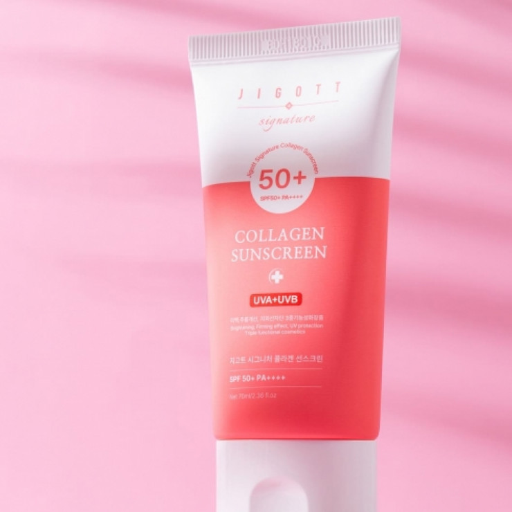 Crema de fata cu protectie solara JIGOTT / Colagen / UVA+UVB SPF 50+ 70 ml