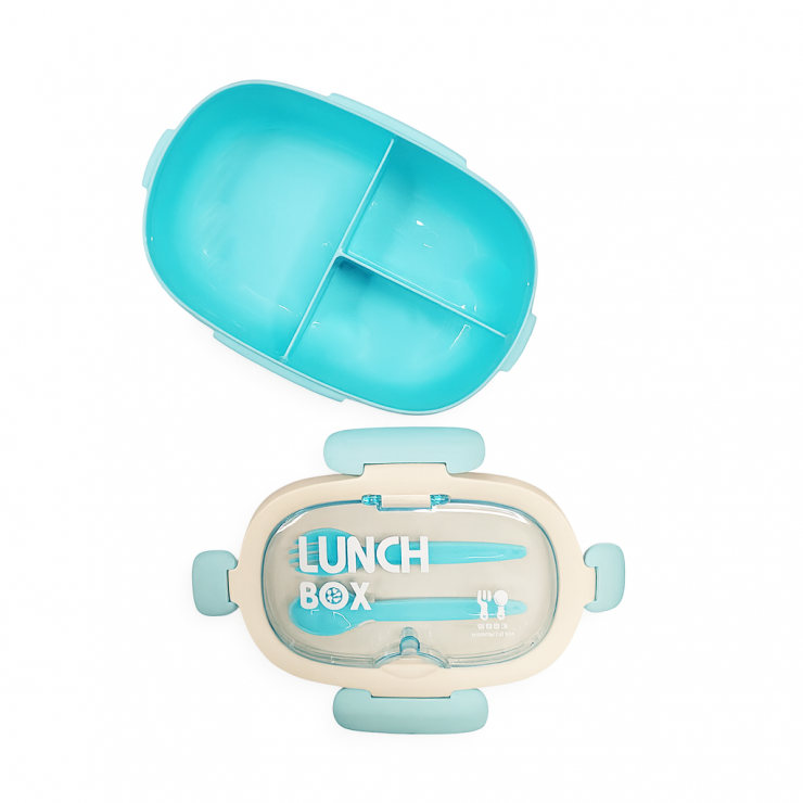 Контейнер для еды / Ланчбокс с вилкой Wonderful Life (Light Blue / Pink)