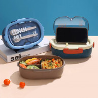 Caserola lunch-box cu furculiță Wonderful Life (Blue / Beige)