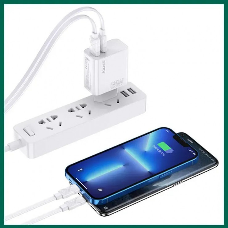Adapter Fast Charger Dual port JOKADE 65W JB045 — fotografia 3