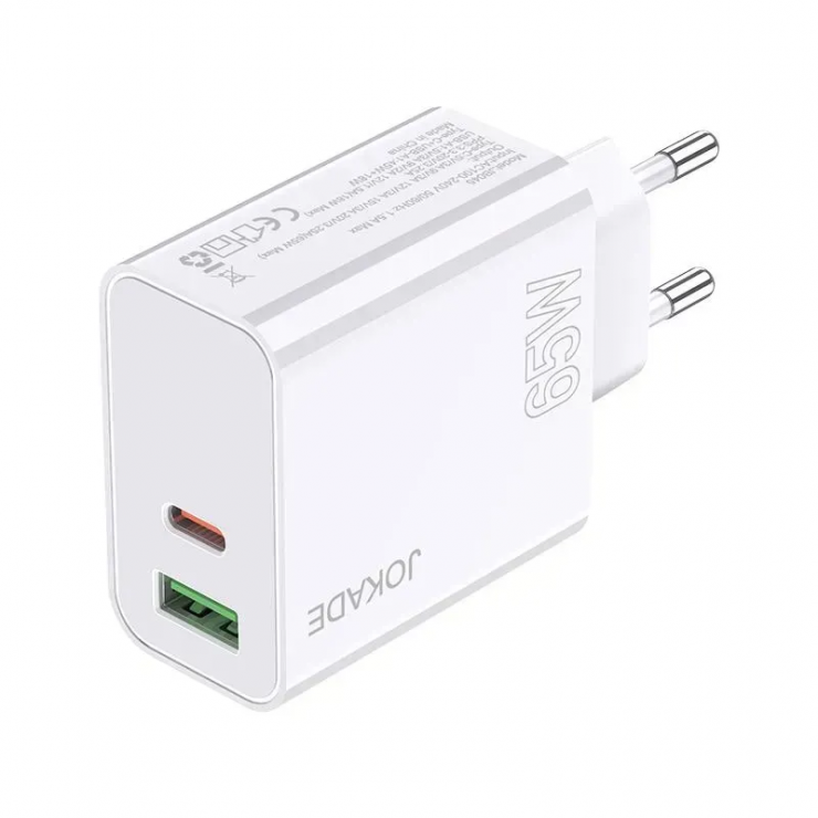 Adapter Fast Charger Dual port JOKADE 65W JB045 — fotografia 4