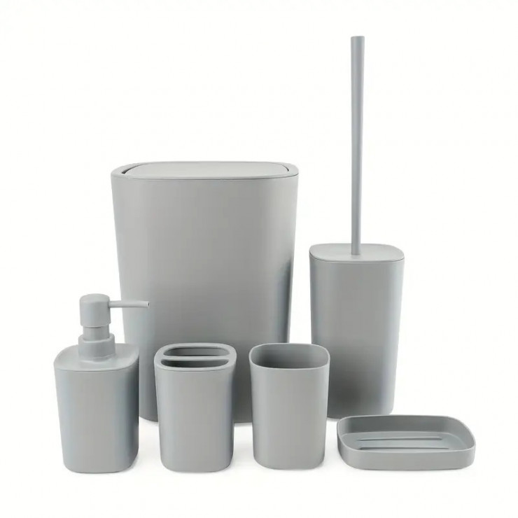 Set organizator baie Bathlux, gri, 6 piese
