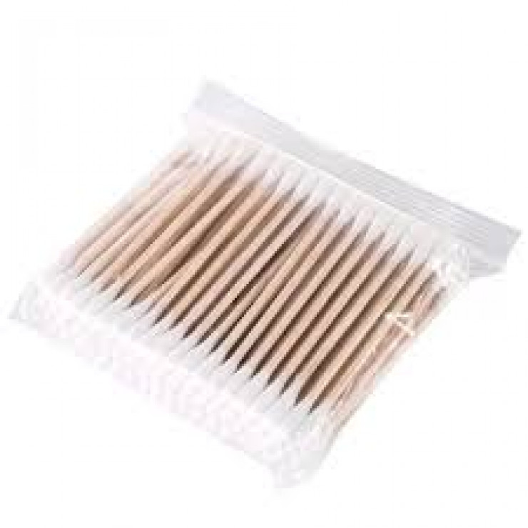 Set 100 betisoare de bumbac din lemn pentru igiena