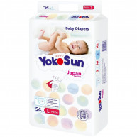 Scutece pentru copii, YokoSun, L, 9-13 kg, 54 buc