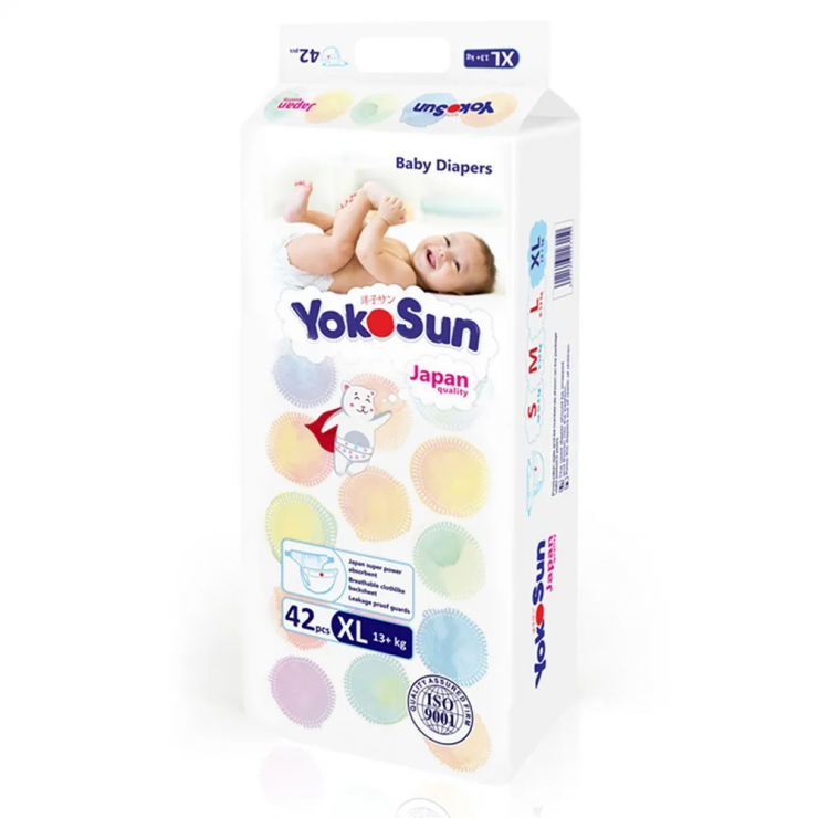 Scutece pt copii YokoSun Japan Quality Comfort XL, 13+kg, 42 buc
