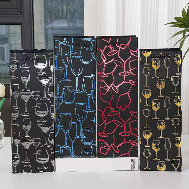 Punga cadou, pentru sticle de vin, 12x9x35cm