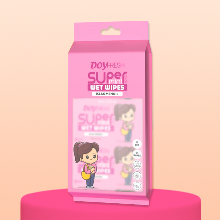 Servetele umede mini DOYFRESH Pink, 8 buc