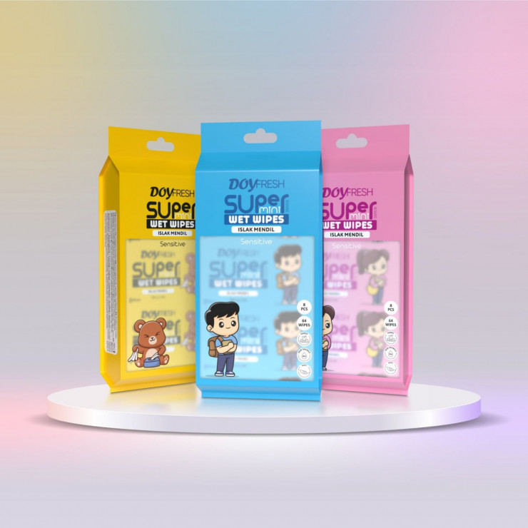 Servetele umede DOYFRESH, mini, Blue, set 8 buc