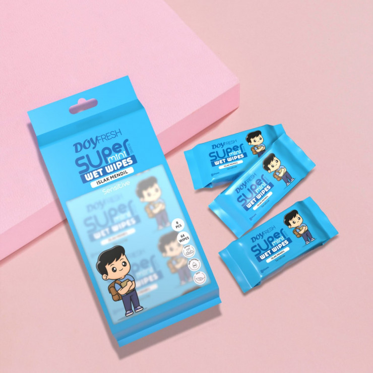 Servetele umede DOYFRESH, mini, Blue, set 8 buc