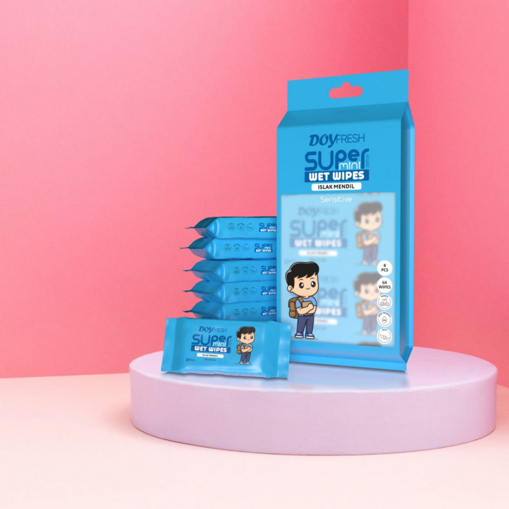 Servetele umede DOYFRESH, mini, Blue, set 8 buc